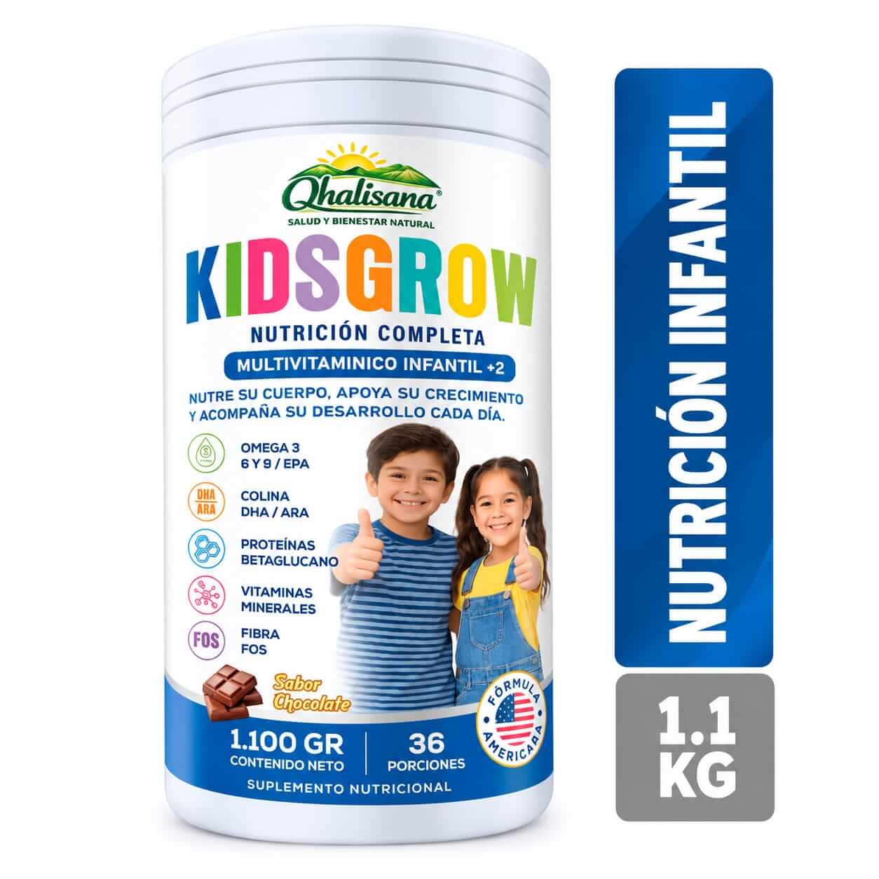 KIDSGROW 1.100 g-chocolate KIDSGROW 1.100 g Chocolate - Imagen 1